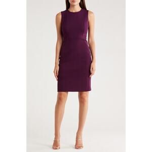 Calvin Klein Sleeveless Sheath Dress Size S Small Aubergine